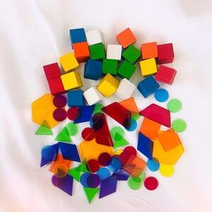Vintage 90s counting color block geometric shapes learning toys | Destash crafts